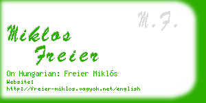 miklos freier business card